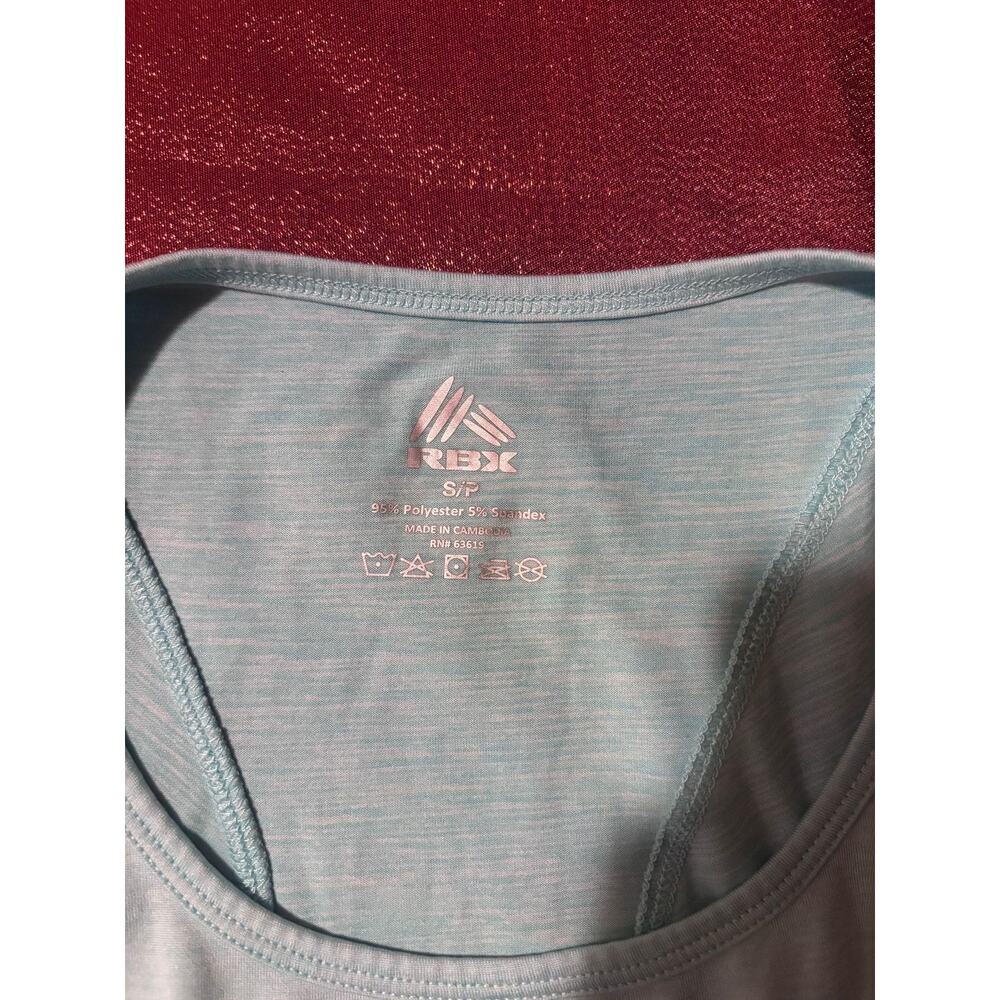 RBX Tank Top Womens S Racerback Light Blue Stretch Workout Performance